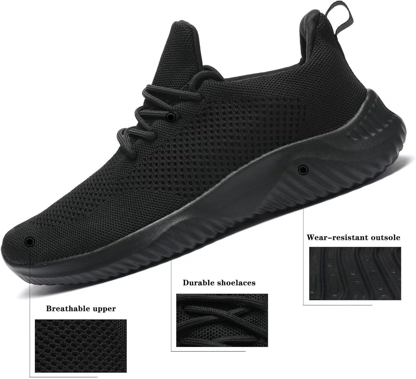 Wrezatro Men's Slip on Walking Shoes Ultra Light Breathable Non Slip Running Shoes Casual Fashion Sneakers Mesh Workout Sports