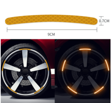 pipicars store 20pcs Car Wheel Hub Reflective Sticker Tire Rim Reflective Strips Luminous