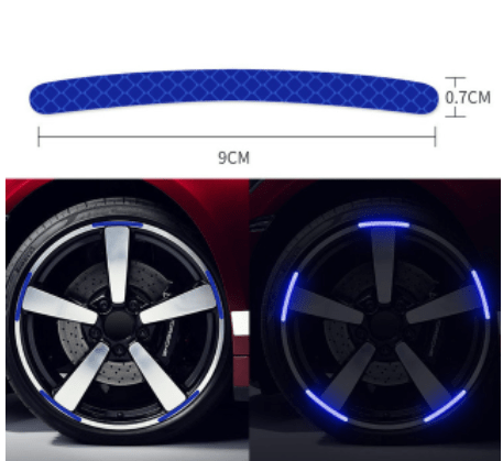 pipicars store 20pcs Car Wheel Hub Reflective Sticker Tire Rim Reflective Strips Luminous