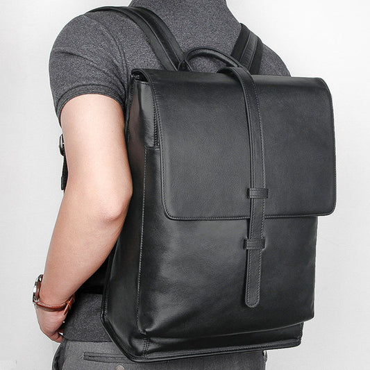 New men's business leather backpack