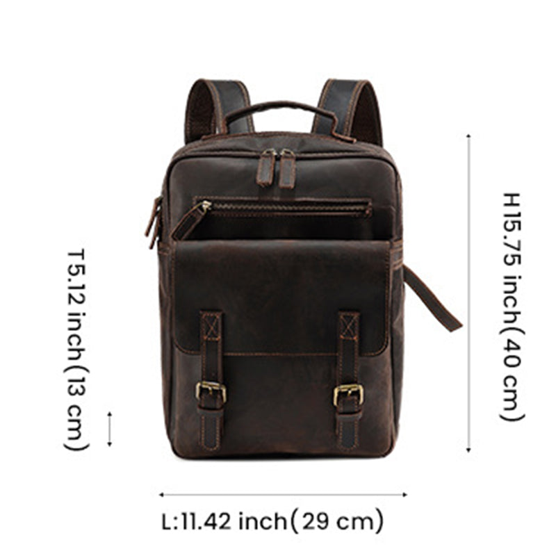 Genuine leather men's backpack
