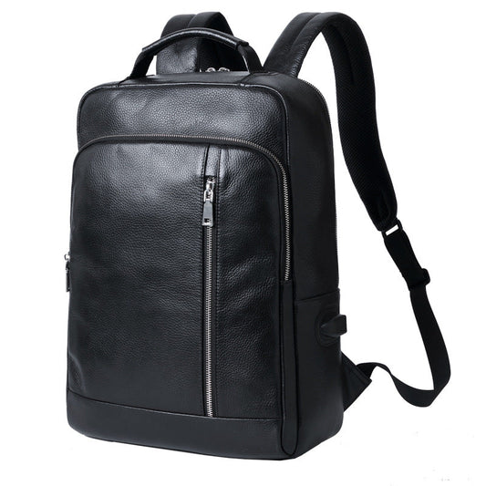 New Men's Backpack Business Leather Backpack