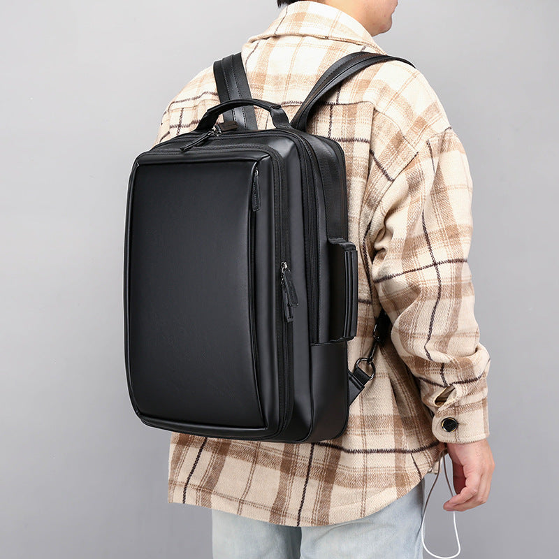 Leather multifunctional backpack