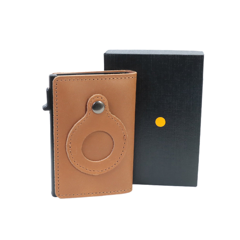 Pop-up leather anti-theft wallet