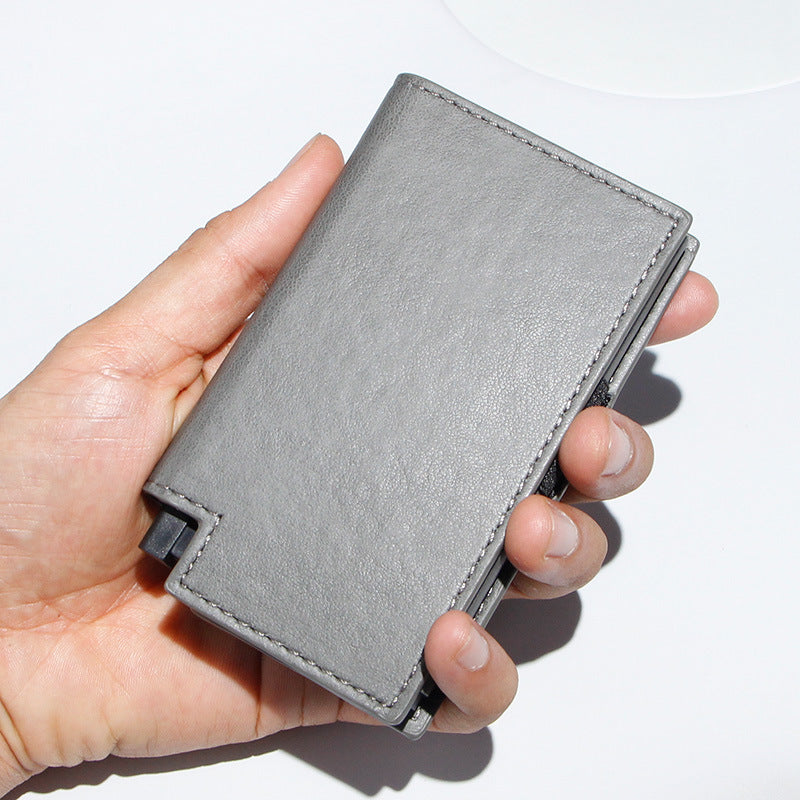 Automatic pop-up aluminum box anti-theft wallet