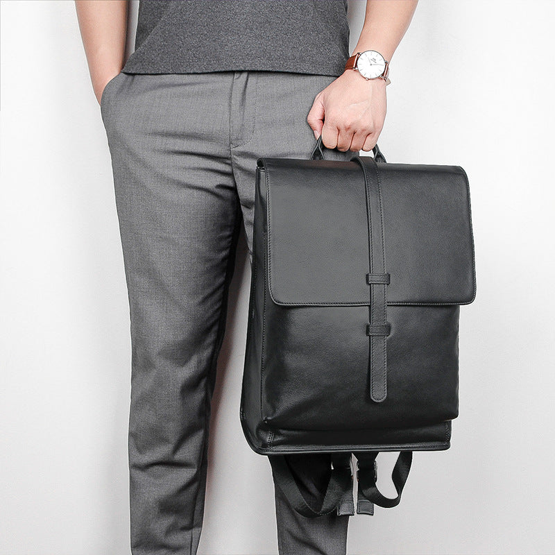 New men's business leather backpack