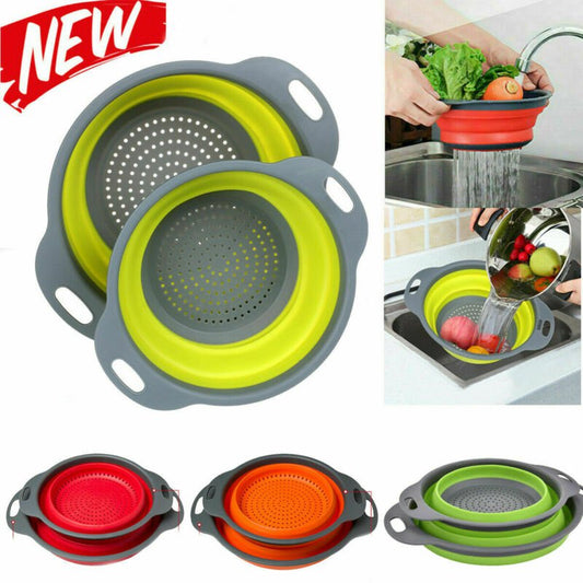 pipicars Folding Collapsible Silicone Colander Strainer