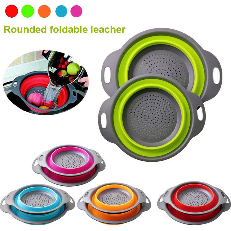 pipicars Folding Collapsible Silicone Colander Strainer