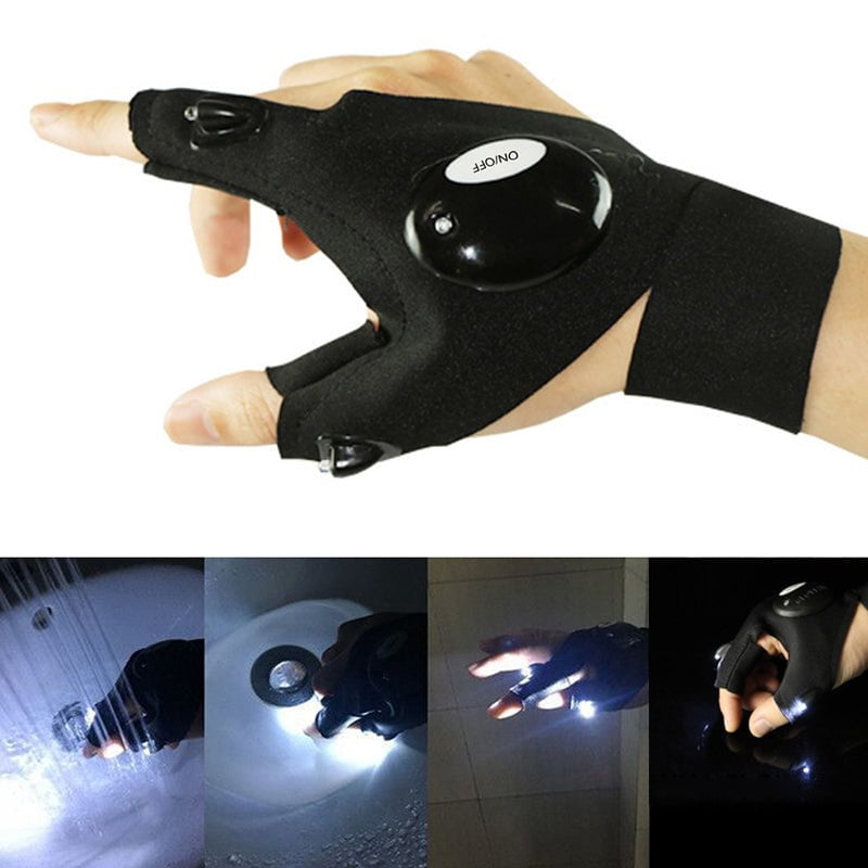 pipicars Outdoor Fingerless strap Night Light Waterproof Gloves