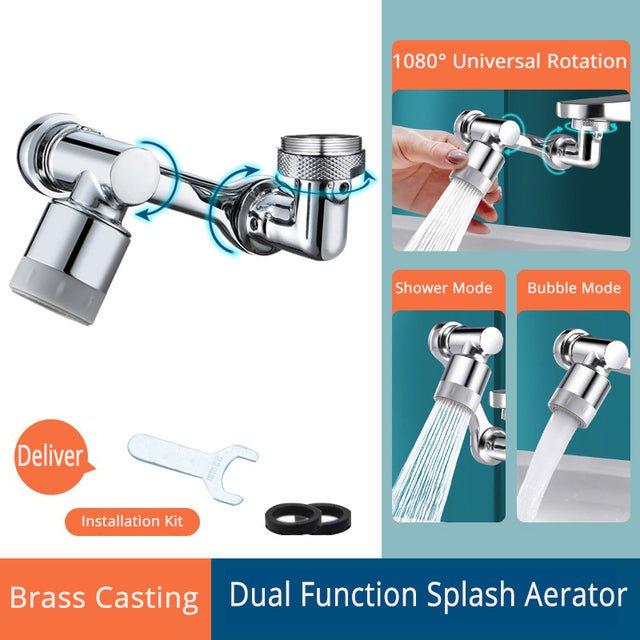 pipicars Faucet Extender Universal 1080° Rotation Splash Aerator Filter